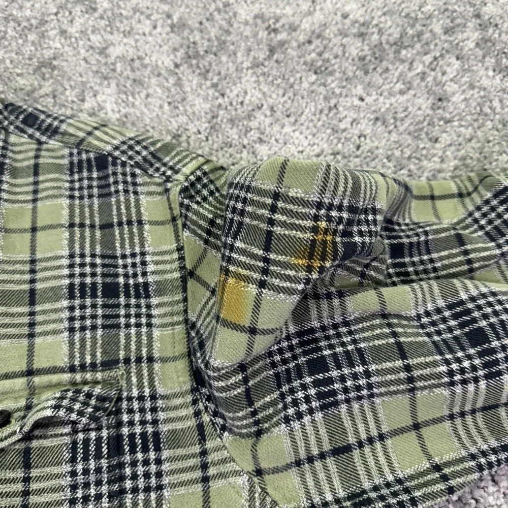 The North Face Shirt Mens Large Green Plaid Flannel Long Sleeve Button Up